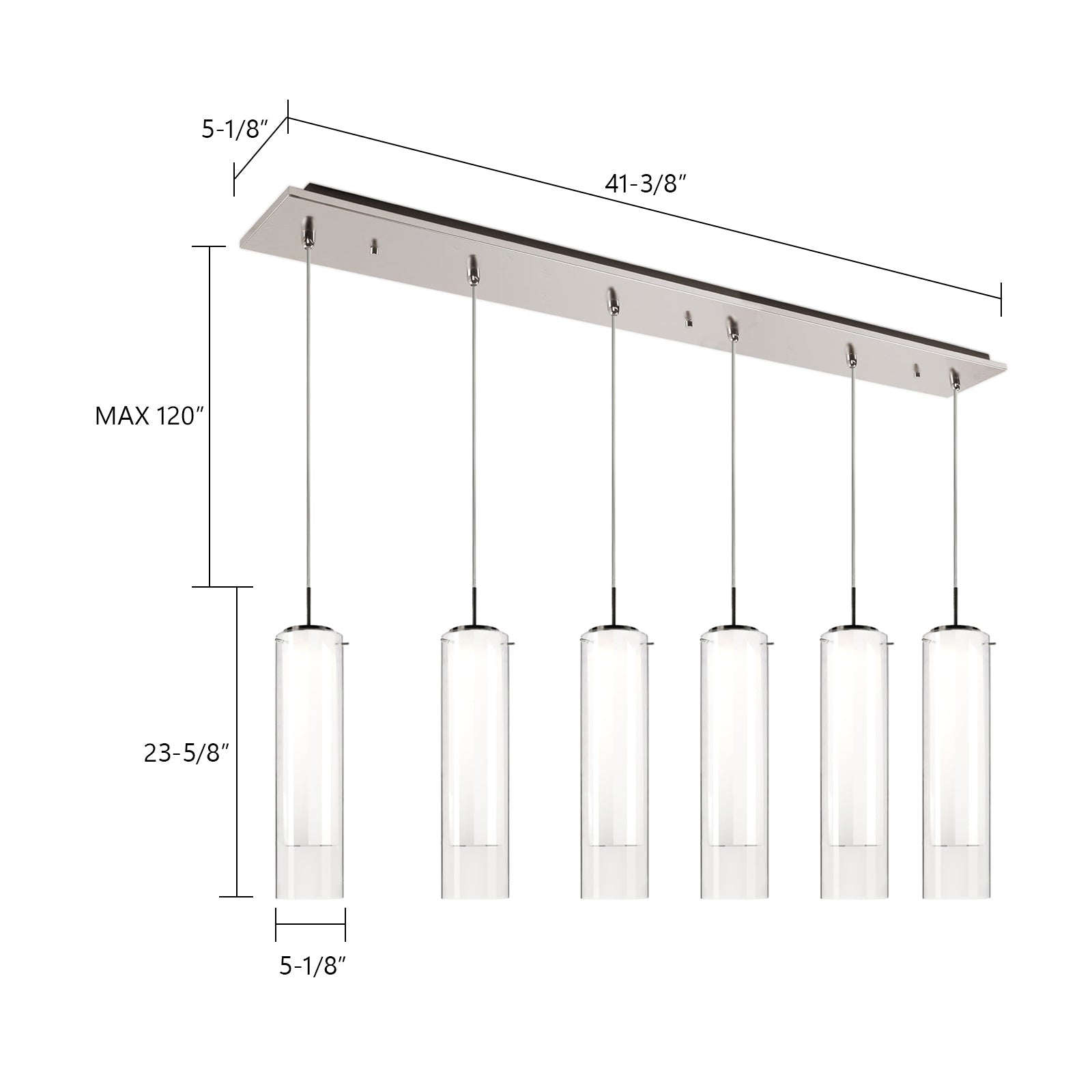 Verona 5-in 6 Head Multi Pendant
