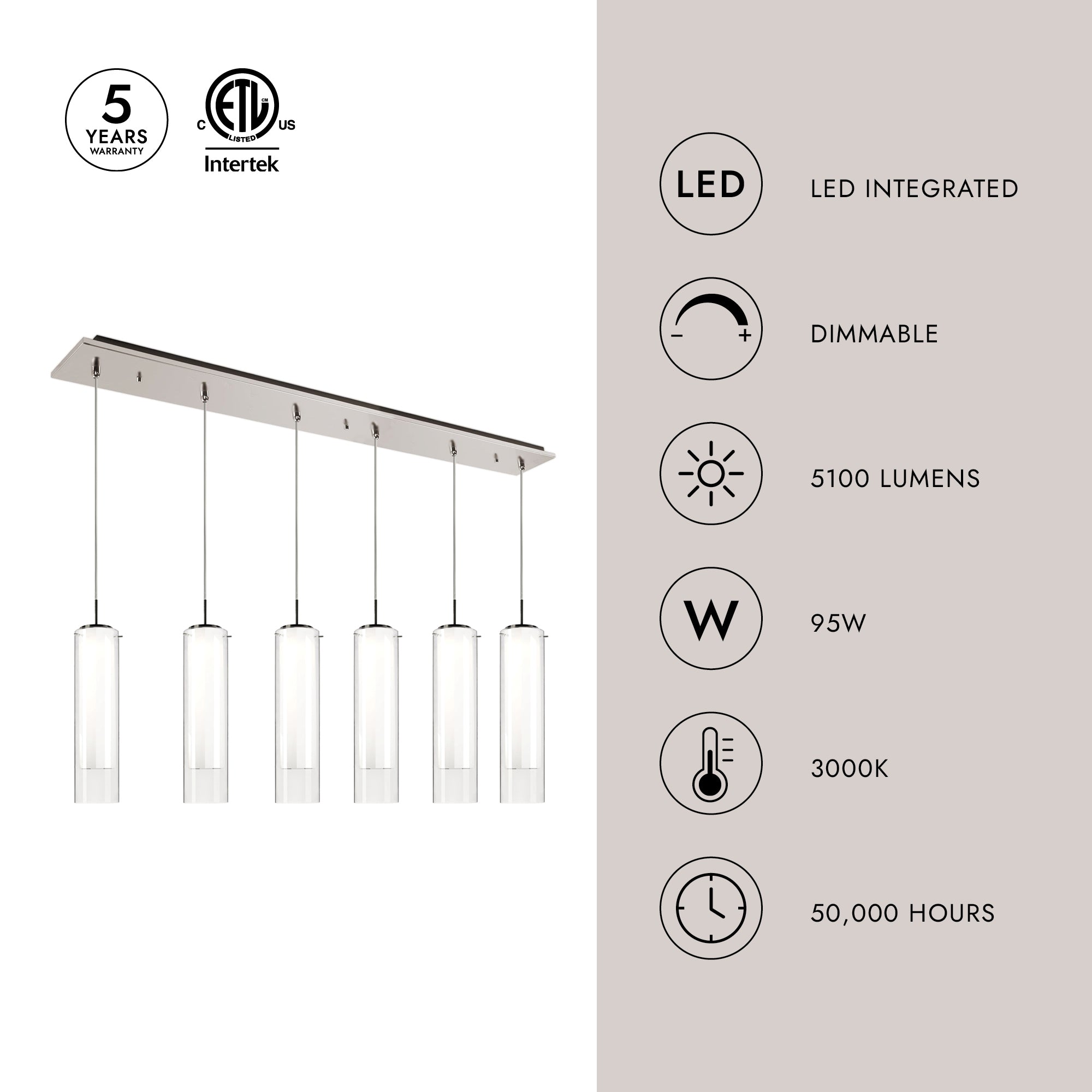 Verona 5-in 6 Head Multi Pendant