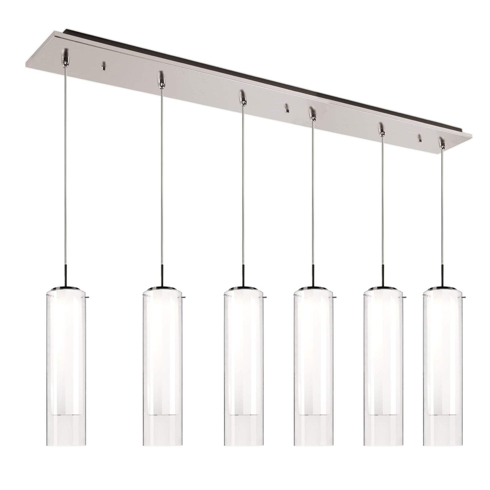 Verona 5-in 6 Head Multi Pendant — Brushed Nickel