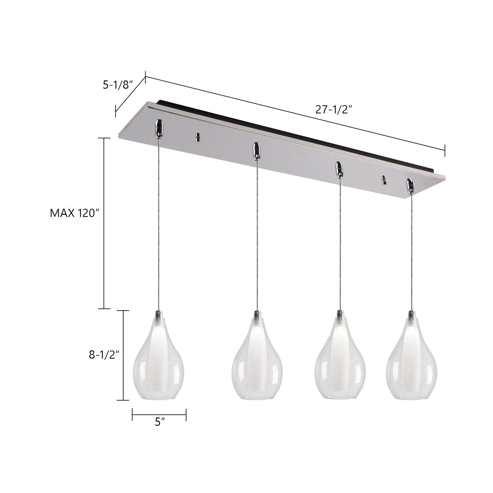 Victoria 5-in 4 Head Multi Pendant
