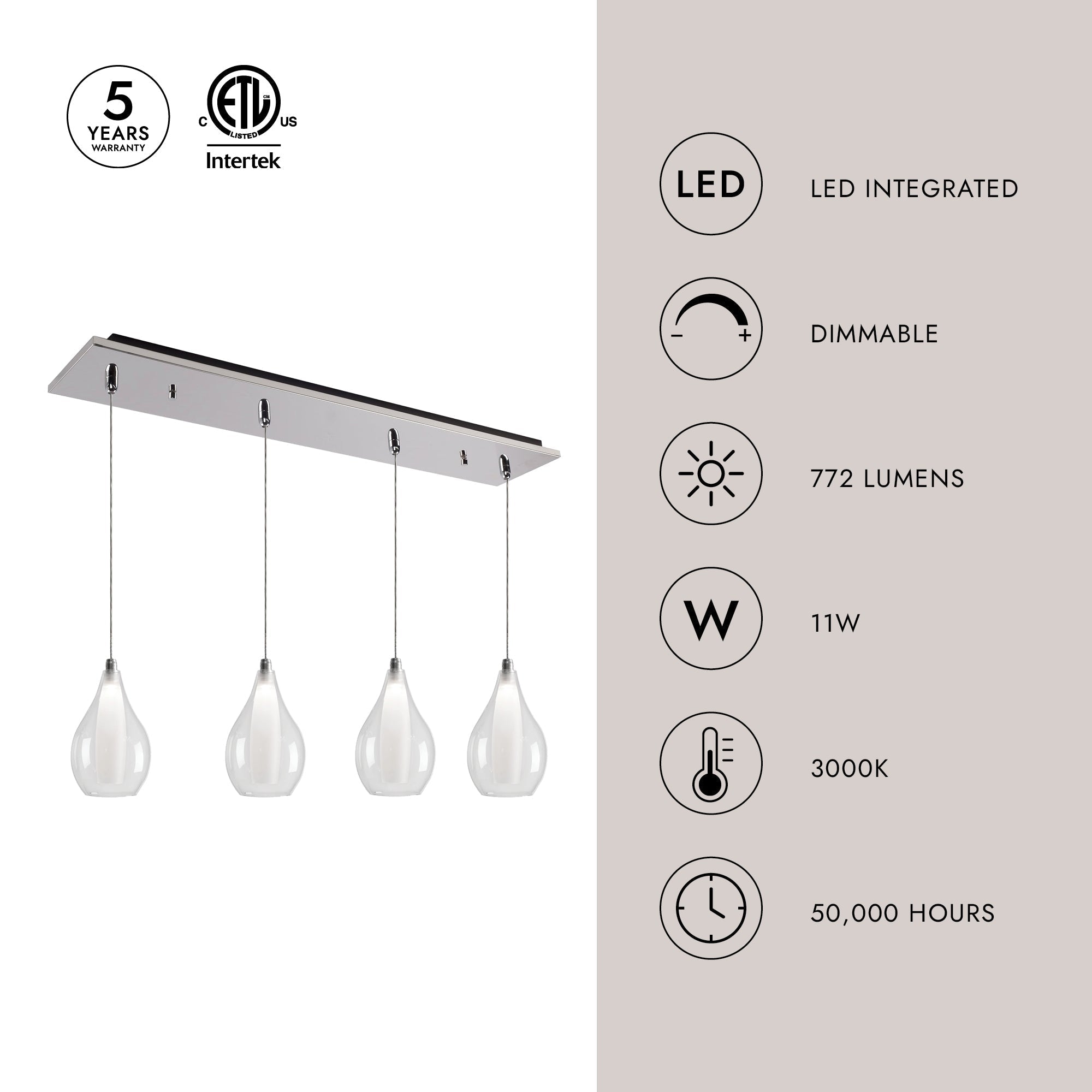 Victoria 5-in 4 Head Multi Pendant