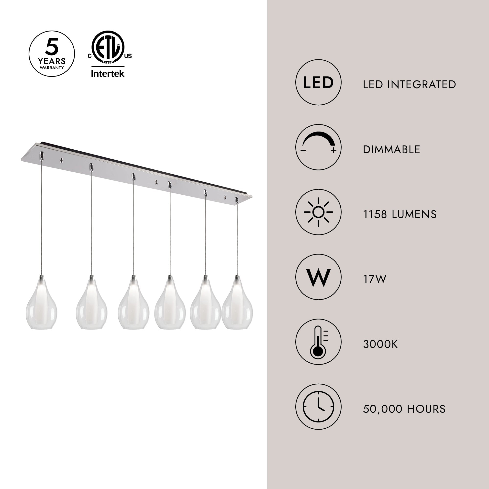 Victoria 5-in 6 Head Multi Pendant