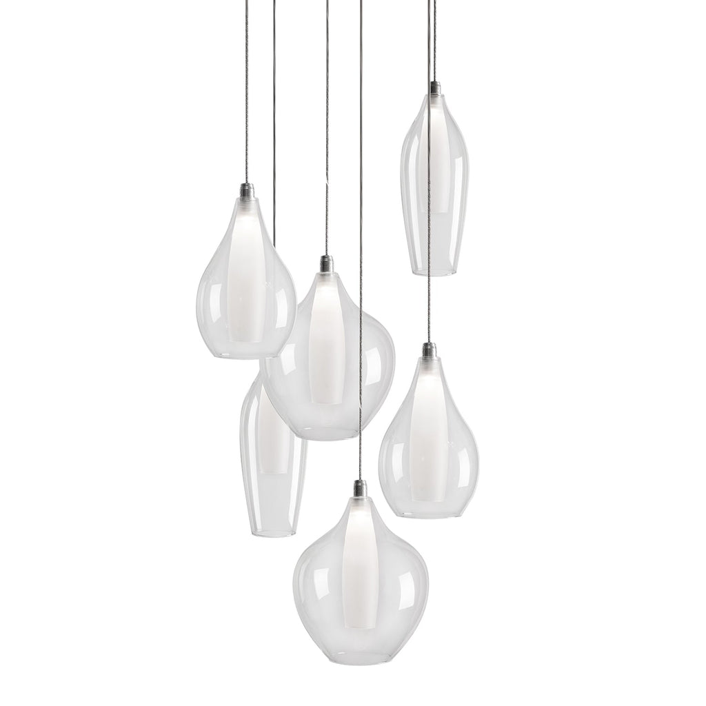Victoria 6 Head Multi Pendant — Chrome