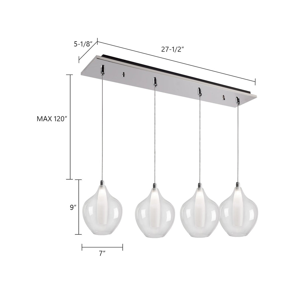 Victoria 7-in 4 Head Multi Pendant