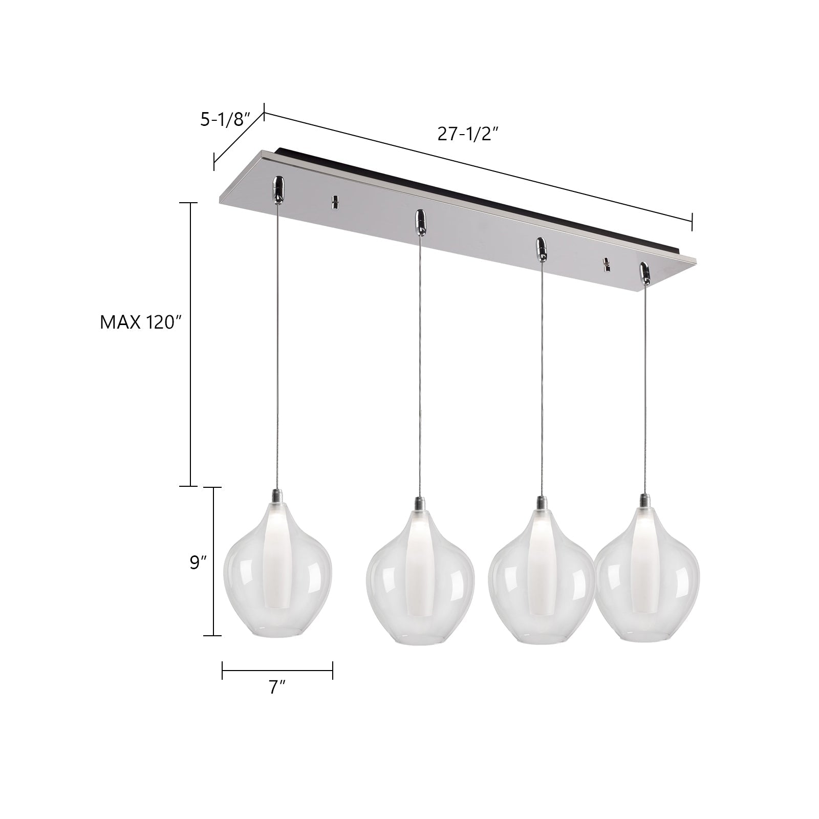 Victoria 7-in 4 Head Multi Pendant