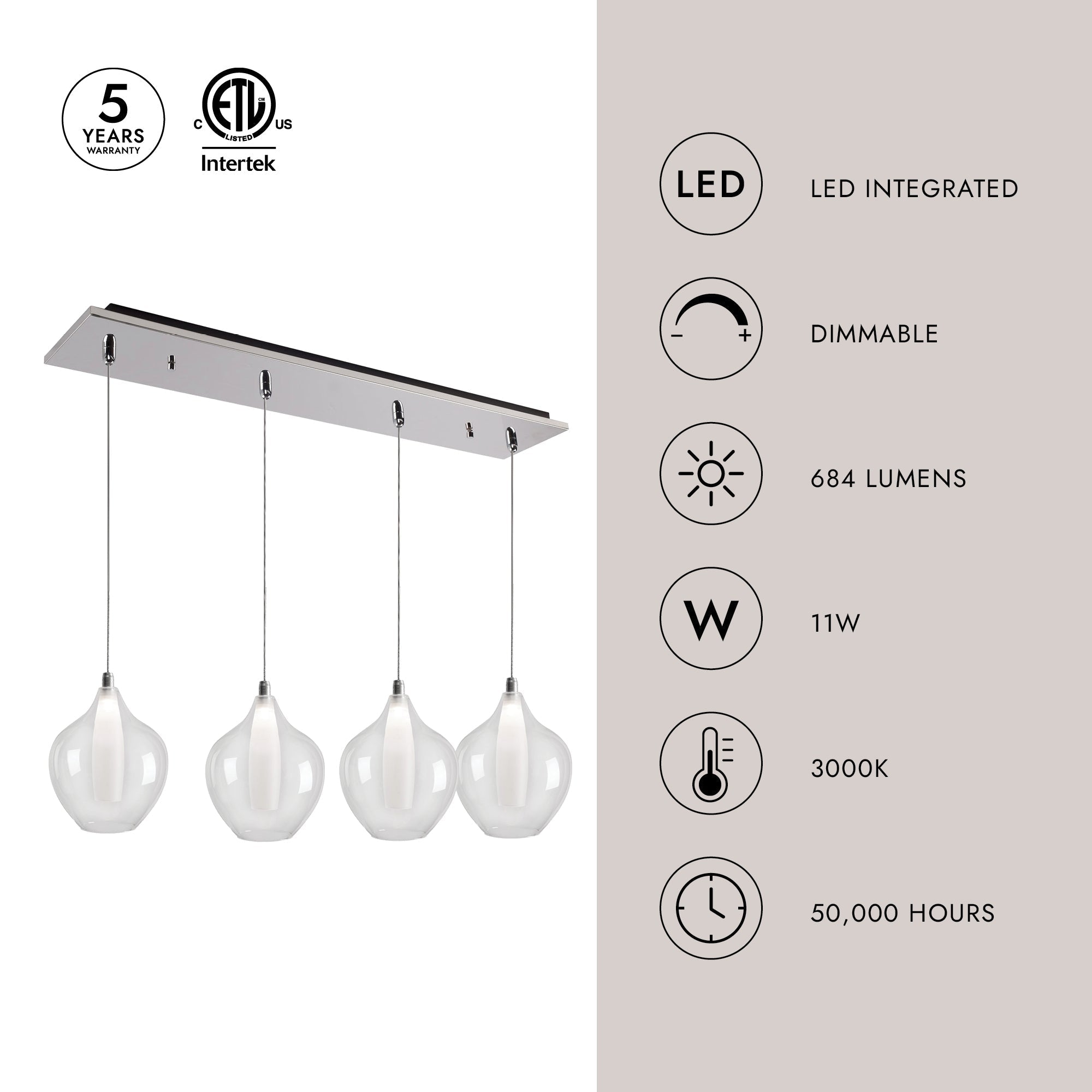 Victoria 7-in 4 Head Multi Pendant