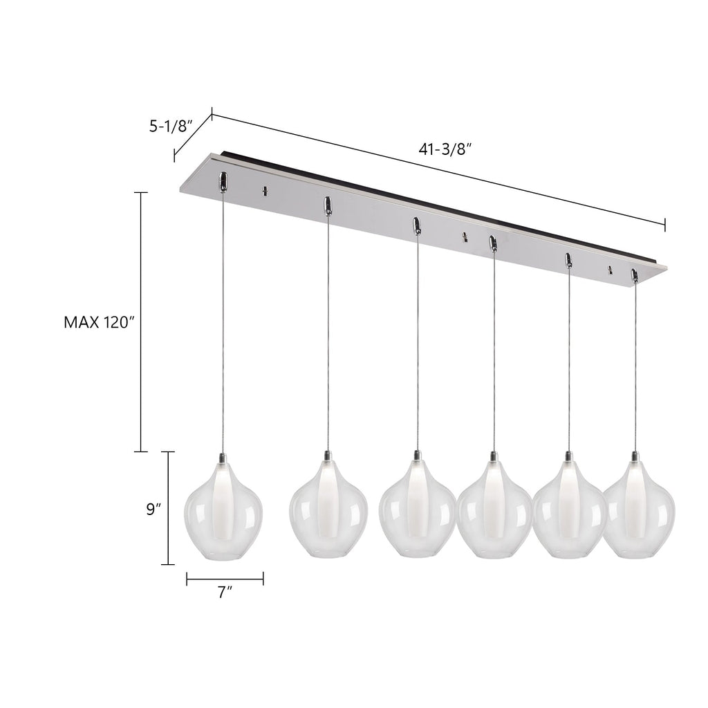 Victoria 7-in 6 Head Multi Pendant