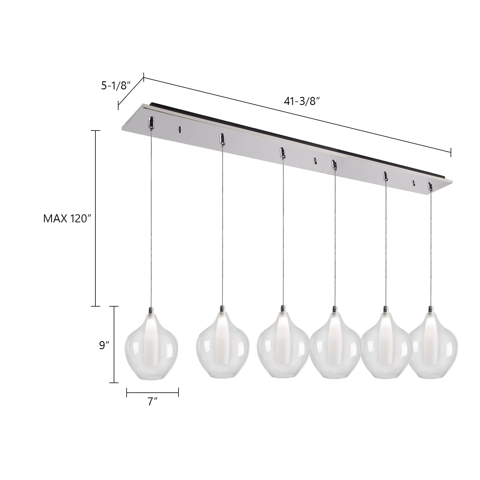 Victoria 7-in 6 Head Multi Pendant