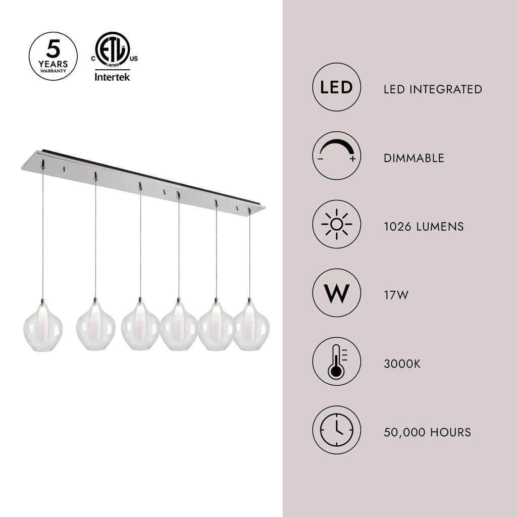 Victoria 7-in 6 Head Multi Pendant