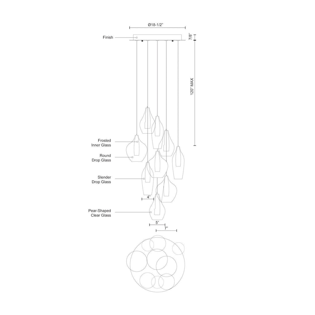 Victoria 9 Head Multi Pendant