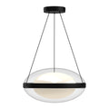 Virgo 16-in Pendant — Black/Opal Glass [Universal Voltage]