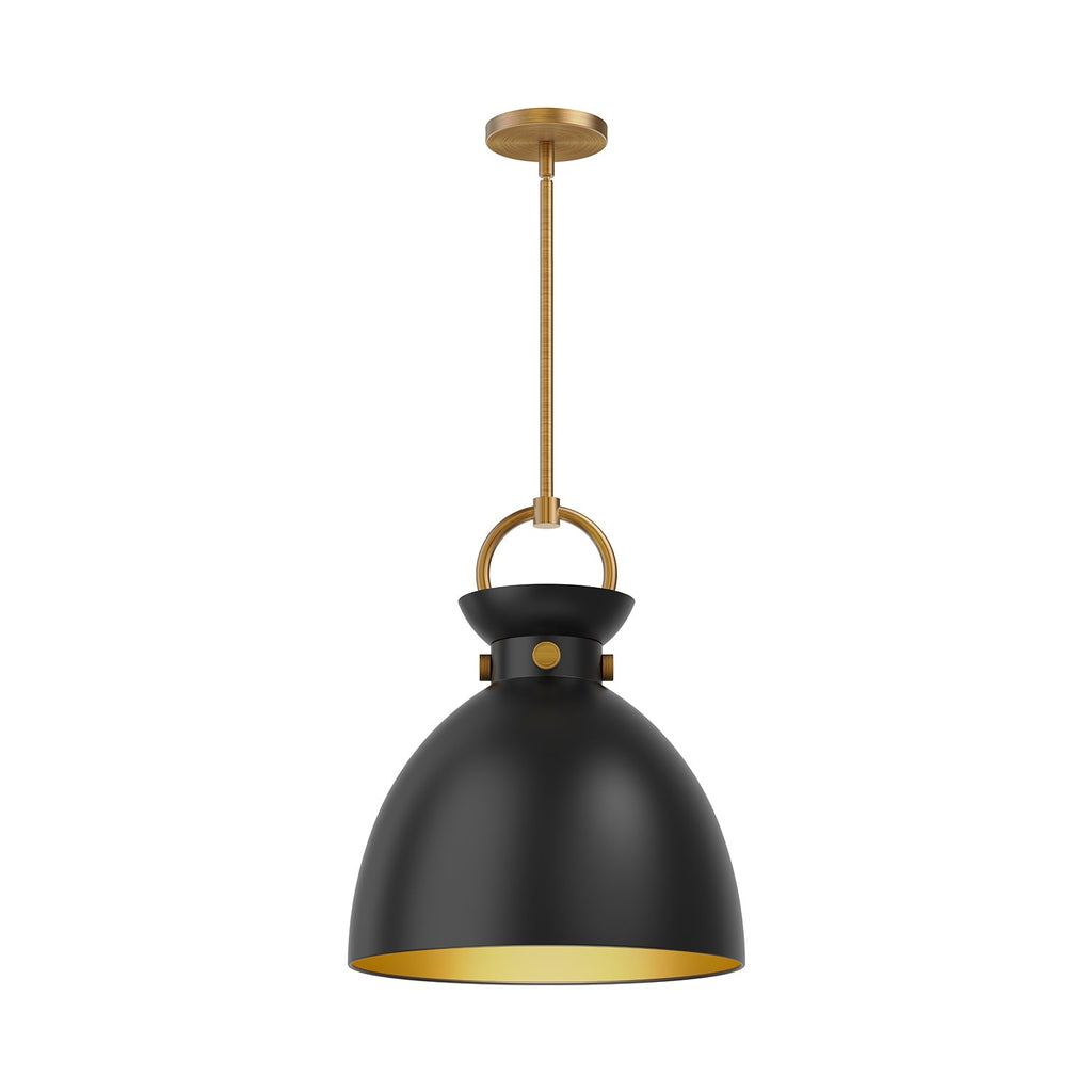 Waldo 14-in Pendant — Aged Gold/Matte Black