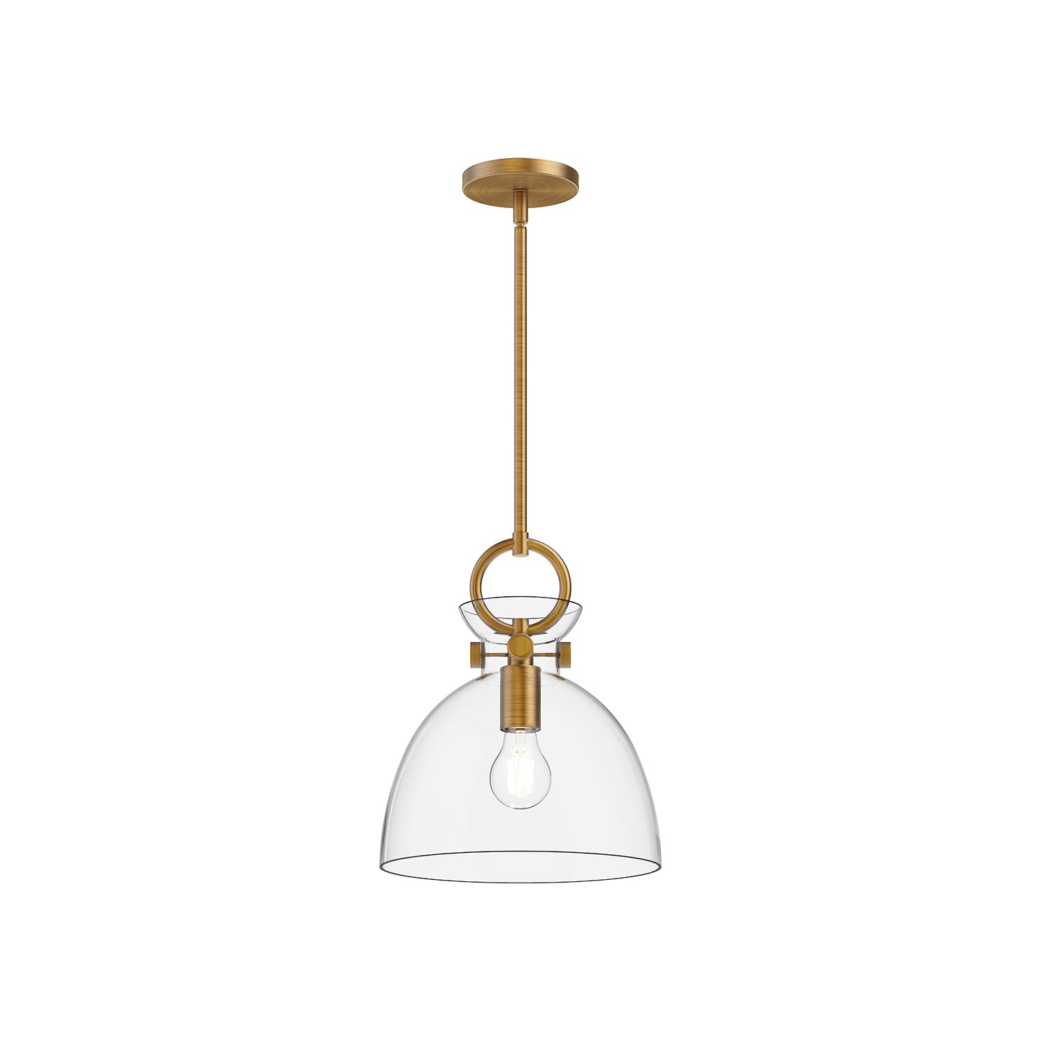 Waldo 11-in Pendant — Aged Gold/Clear