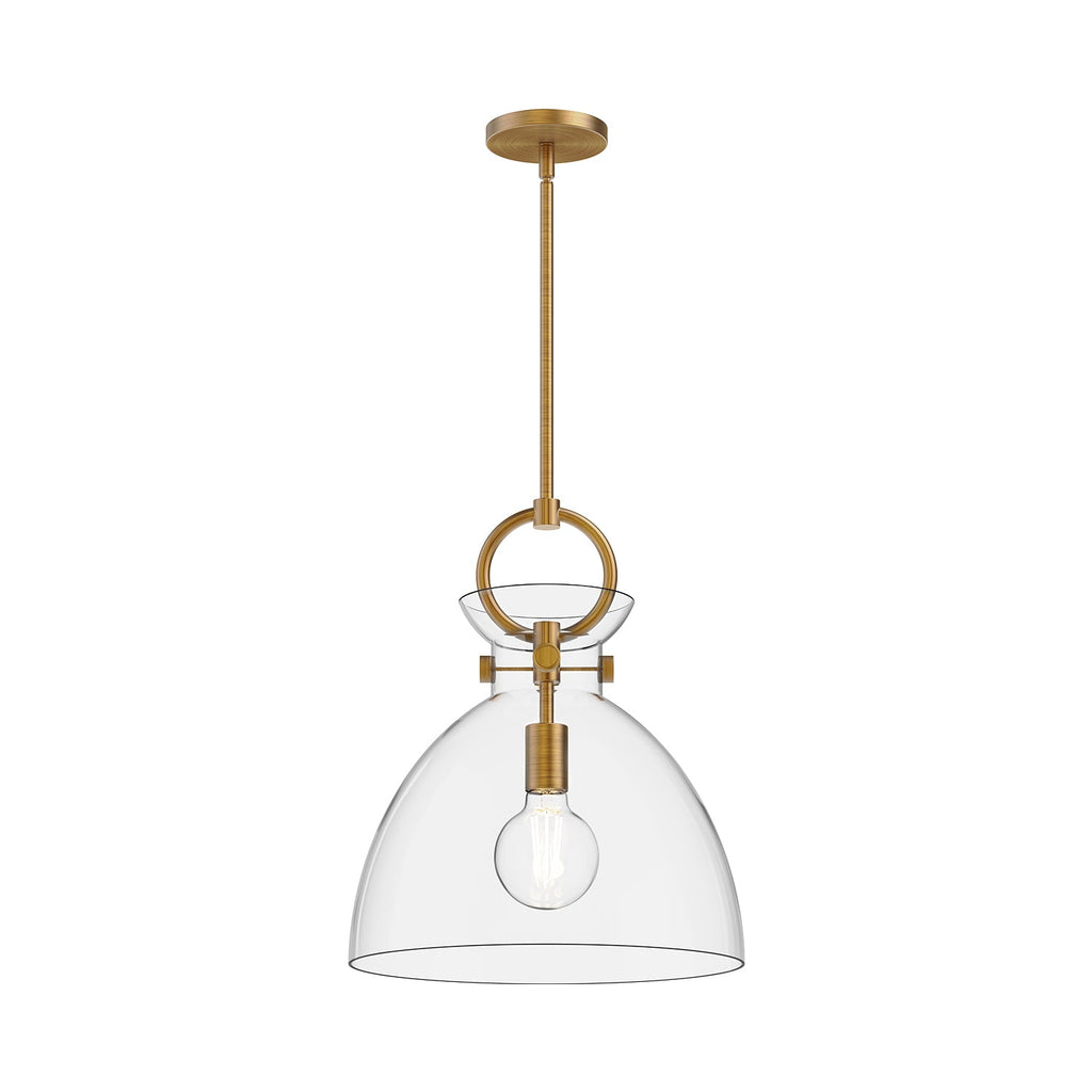 Waldo 14-in Pendant — Aged Gold/Clear