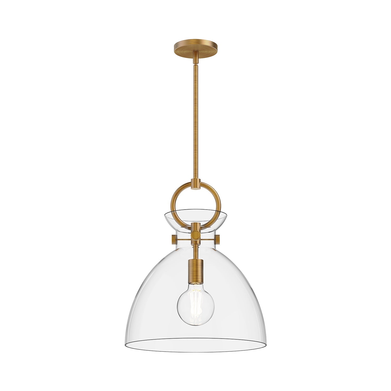 Waldo 14-in Pendant — Aged Gold/Clear