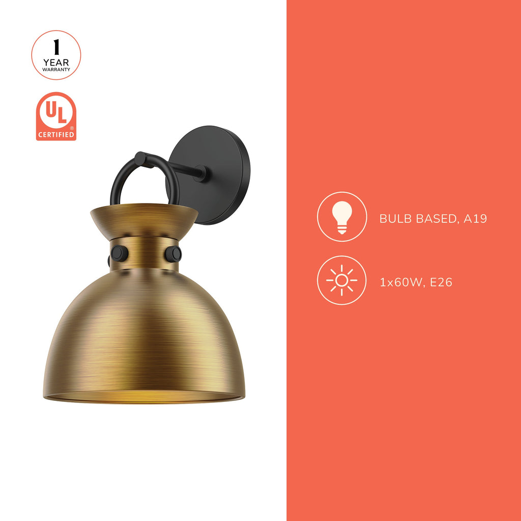 Waldo 9-in Wall/Vanity Light