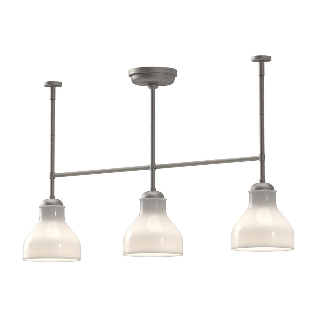 Westlake 34-in Linear Pendant — Brushed Nickel/Glossy Opal Glass