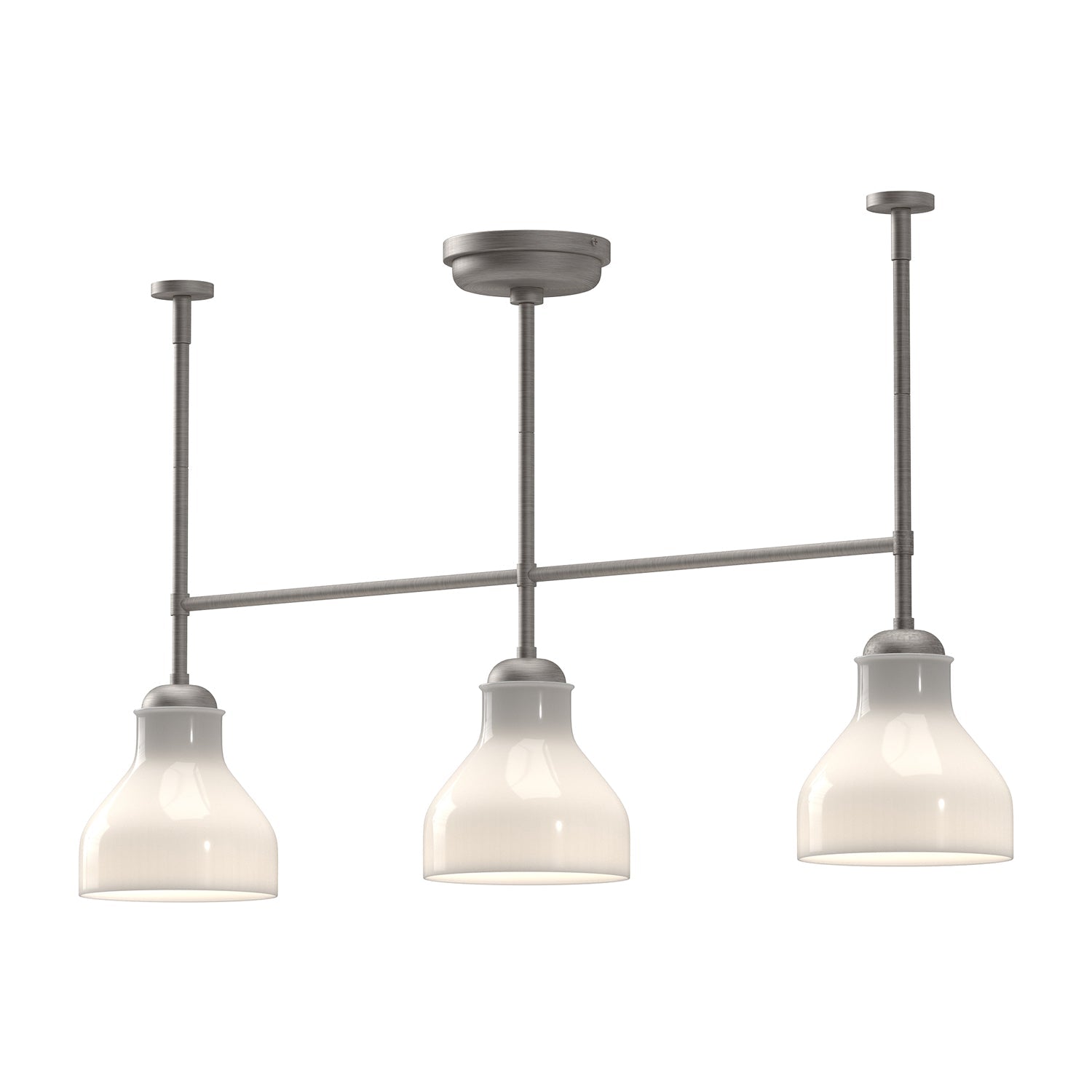 Westlake 34-in Linear Pendant — Brushed Nickel/Glossy Opal Glass