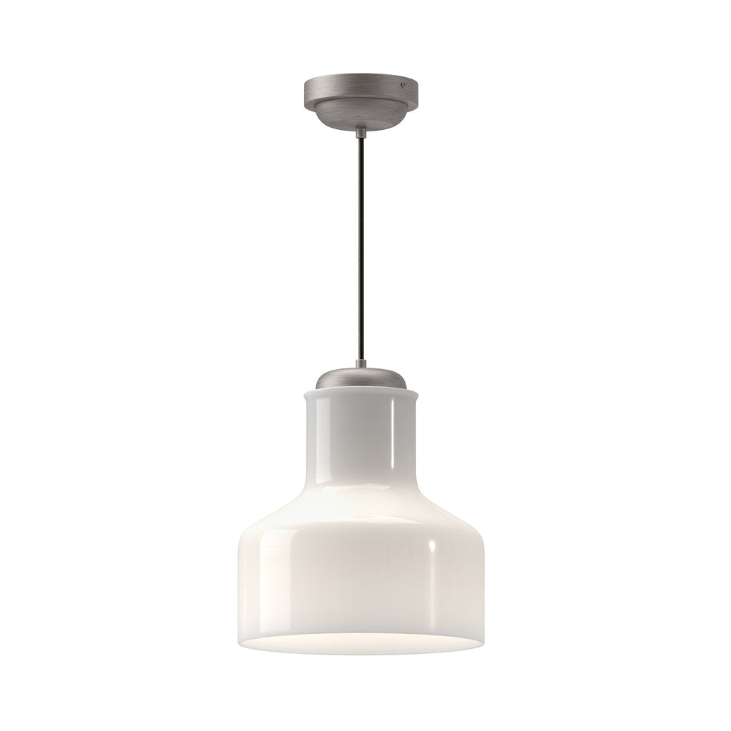 Westlake 11-in Pendant — Brushed Nickel/Glossy Opal Glass