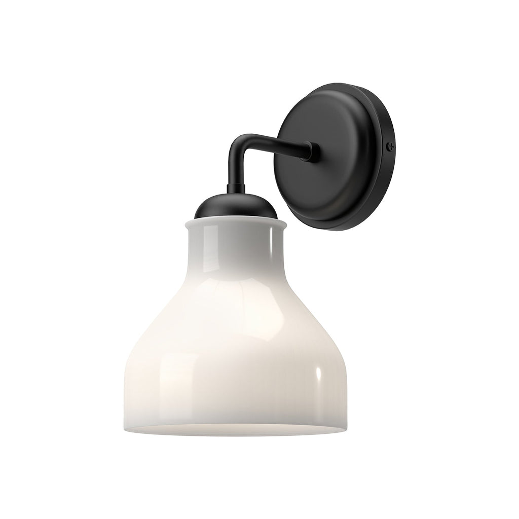 Westlake 6-in Wall/Vanity Light — Glossy Opal Glass/Matte Black