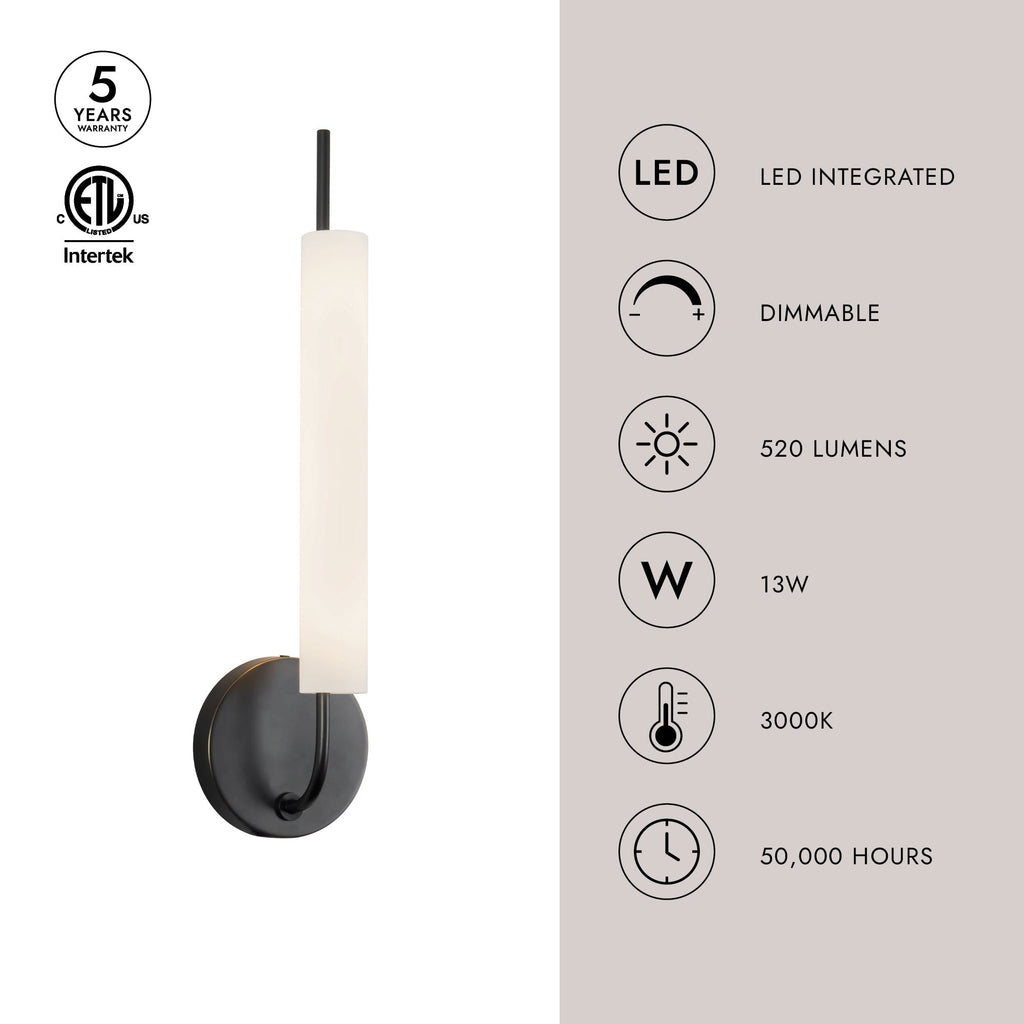 Wick 20-in Wall Sconce