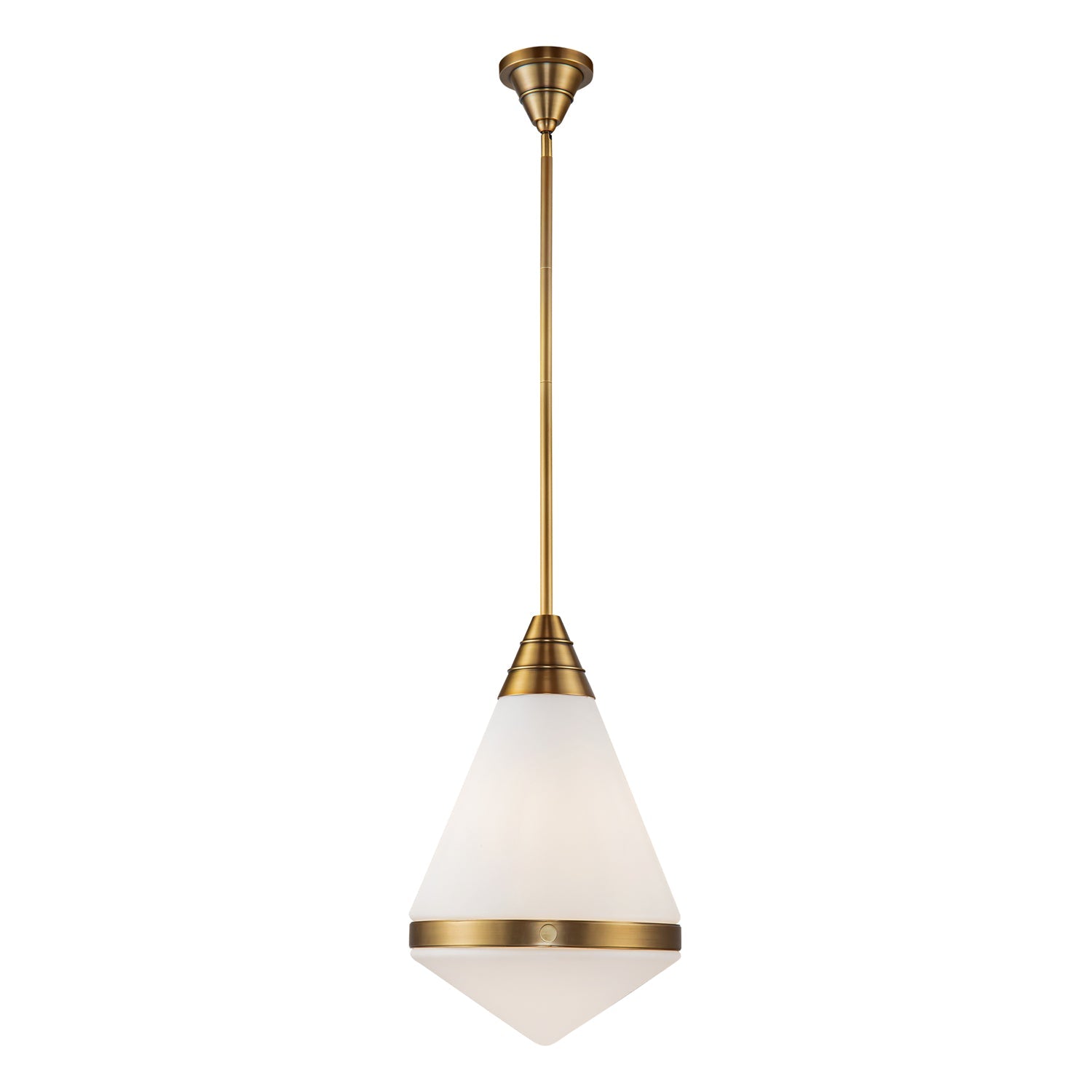 Willard 22-in Pendant — Vintage Brass/Opal Matte Glass