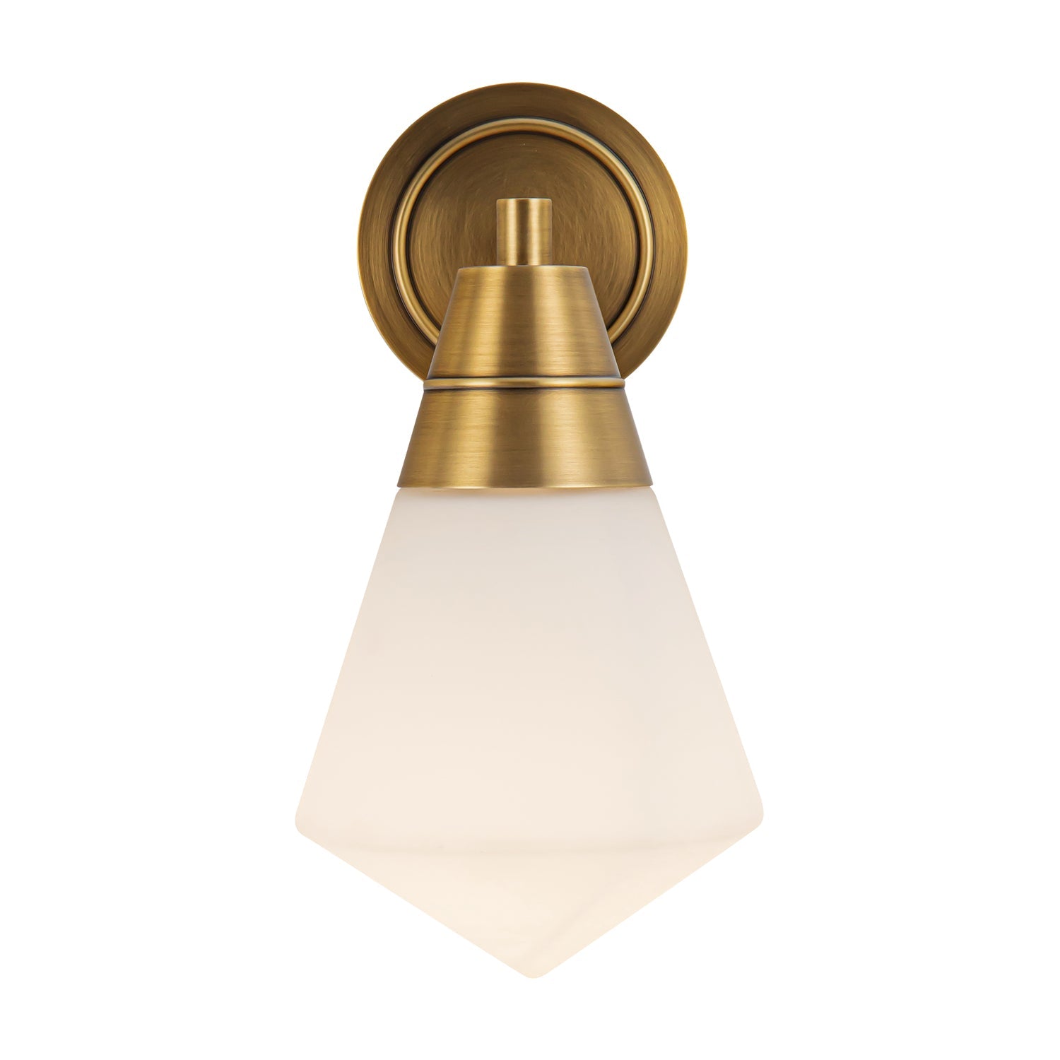 Willard 6-in Wall/Vanity Light — Vintage Brass/Opal Matte Glass