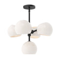 Willow 18-in Chandelier — Matte Black/Opal Matte Glass