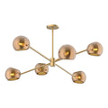 Willow 37-in Chandelier — Brushed Gold/Copper Glass