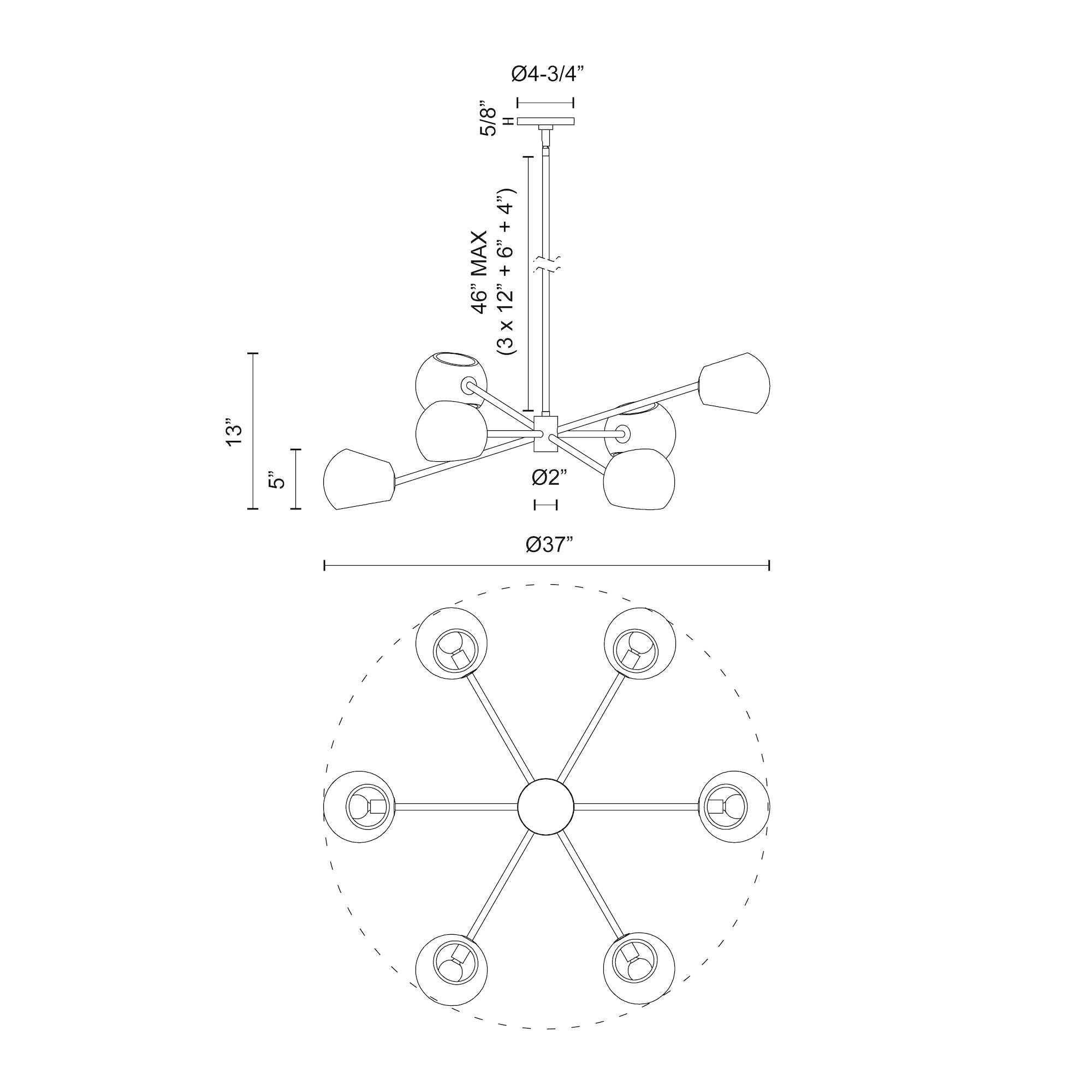 Willow 37-in Chandelier