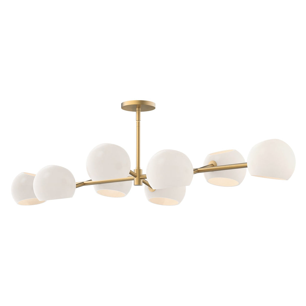 Willow 48-in Linear Pendant — Brushed Gold/Opal Matte Glass