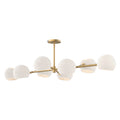 Willow 48-in Linear Pendant — Brushed Gold/Opal Matte Glass