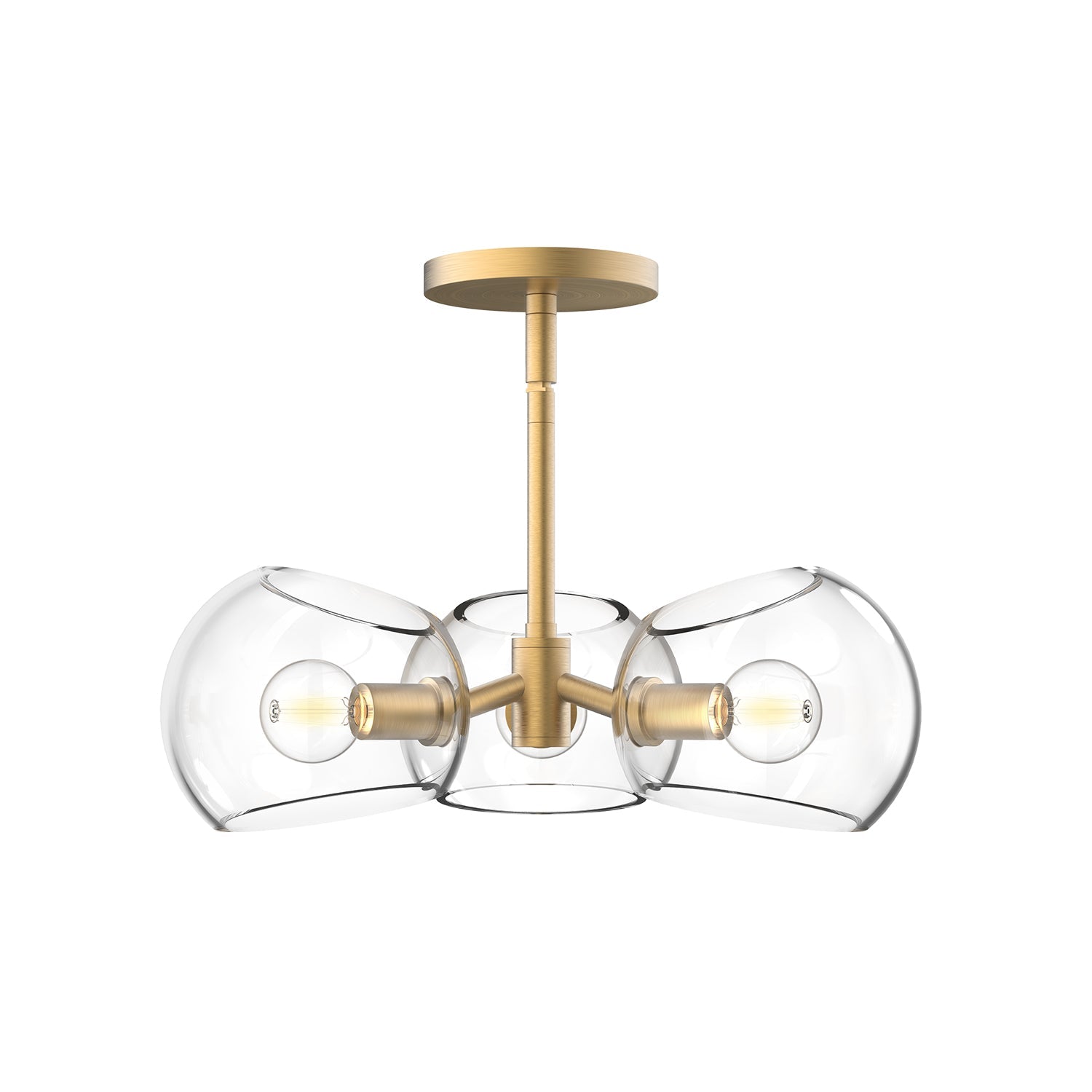 Willow 16-in Pendant — Brushed Gold/Clear Glass