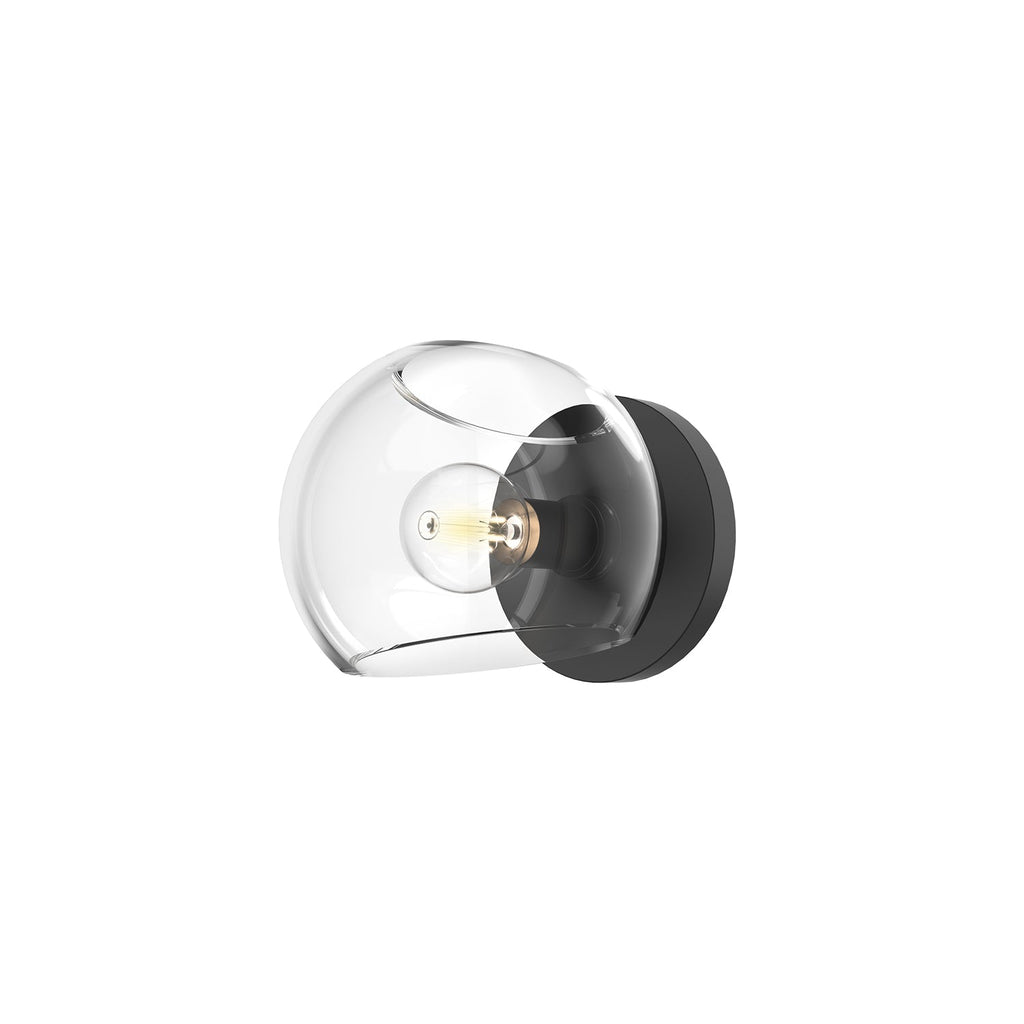Willow 6-in Wall/Vanity Light — Clear Glass/Matte Black