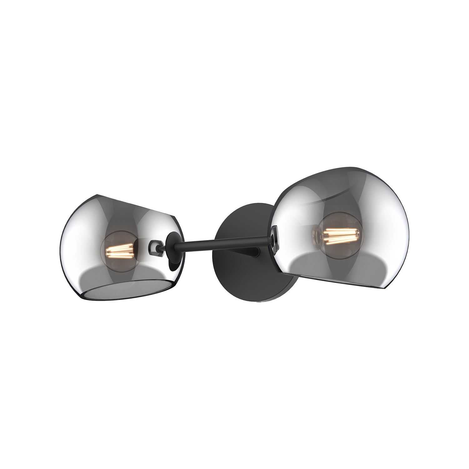 Willow 17-in Wall/Vanity Light — Matte Black/Smoked Solid Glass