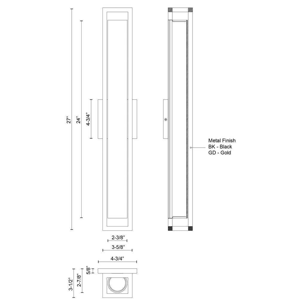Lochwood 27-in Wall Sconce