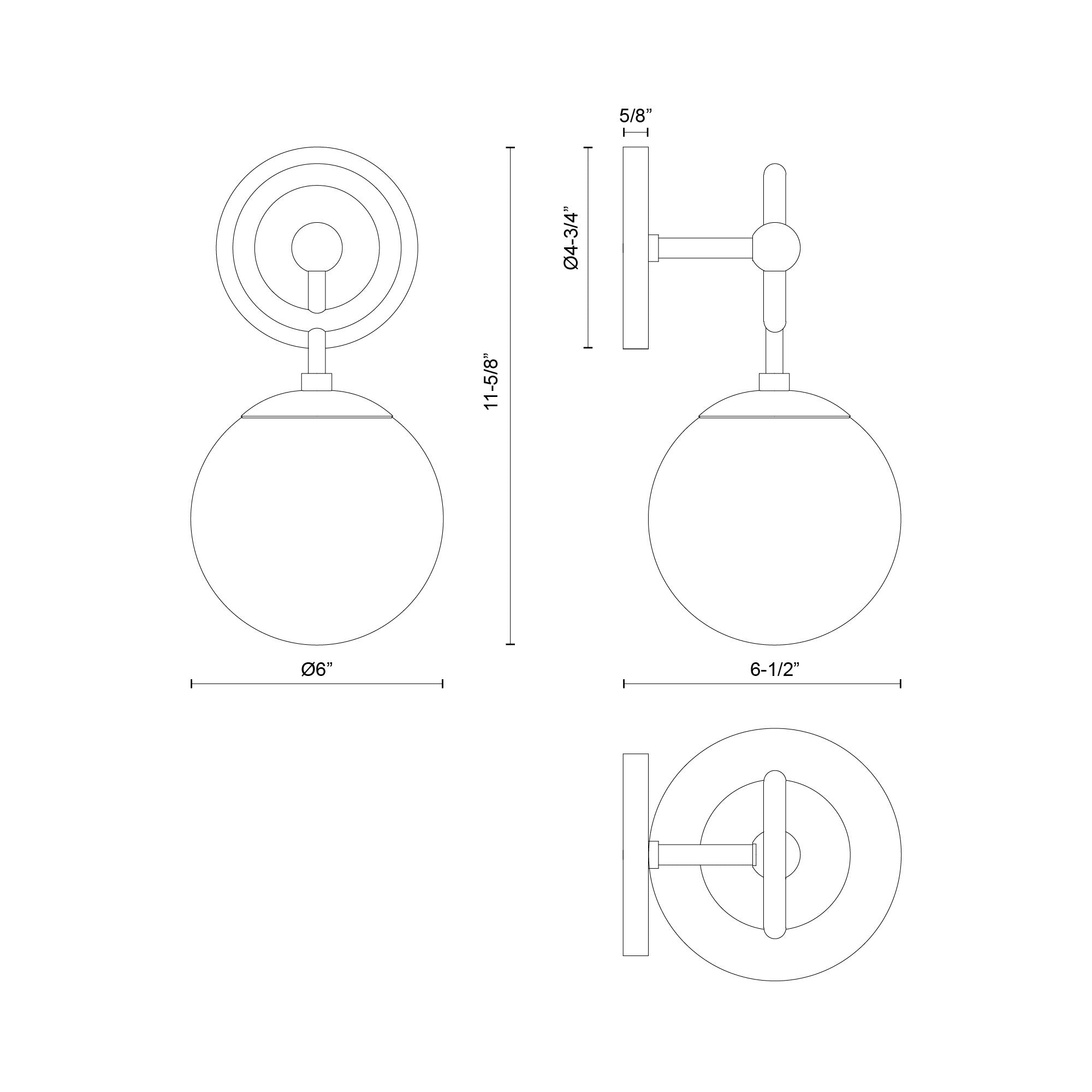 Fiore 6-in Wall/Vanity Light