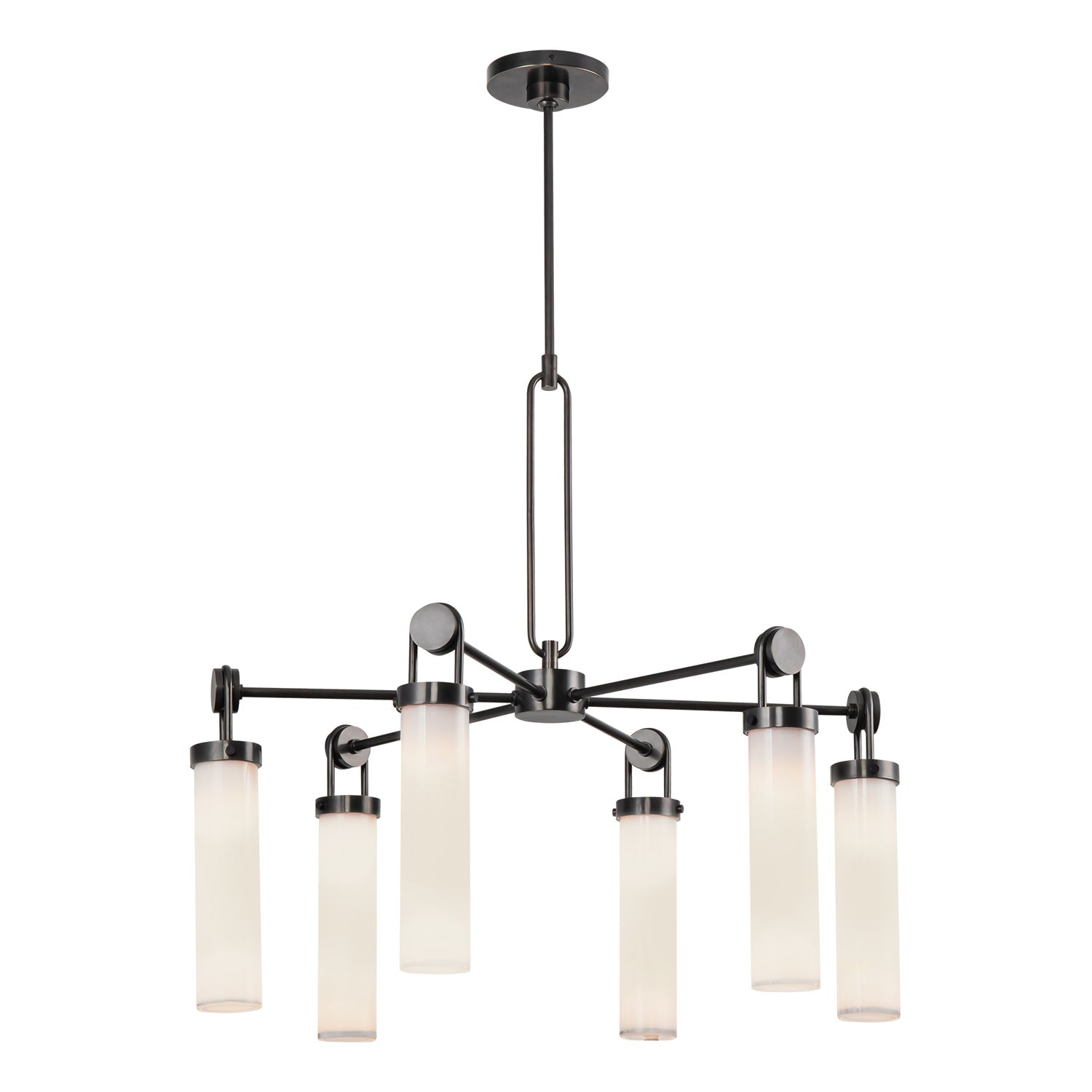 Wynwood 32-in Chandelier — Urban Bronze/Glossy Opal
