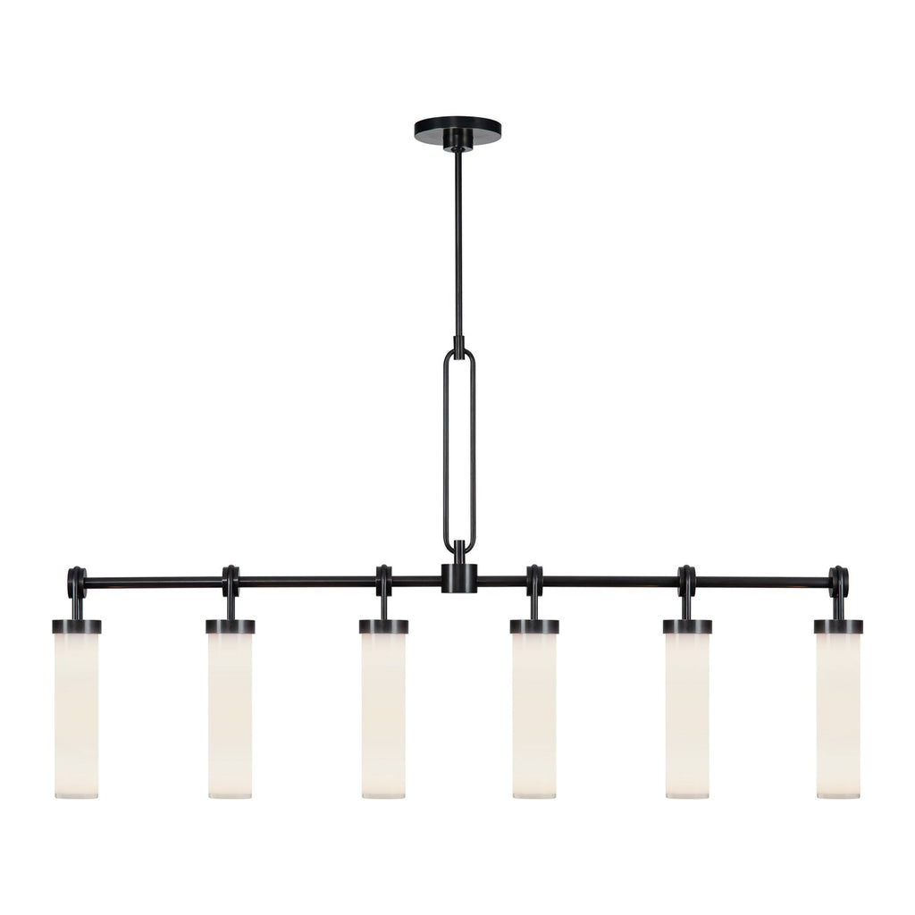 Wynwood 52-in Linear Pendant — Urban Bronze/Glossy Opal