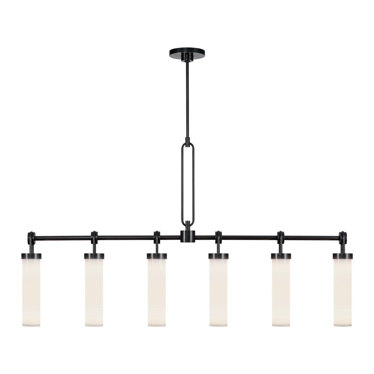 Wynwood 52-in Linear Pendant — Urban Bronze/Glossy Opal