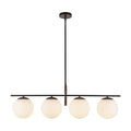 Zuri 37-in Linear Pendant — Matte Black/Opal Glass