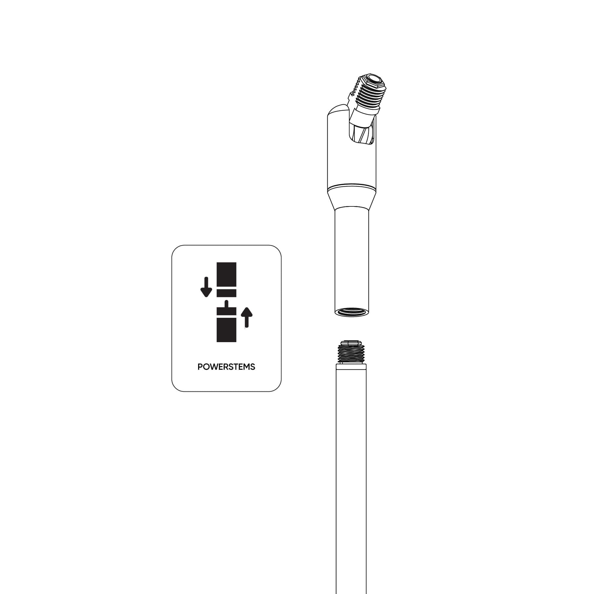 Sloped ceiling adaptor Powerstem  - Black