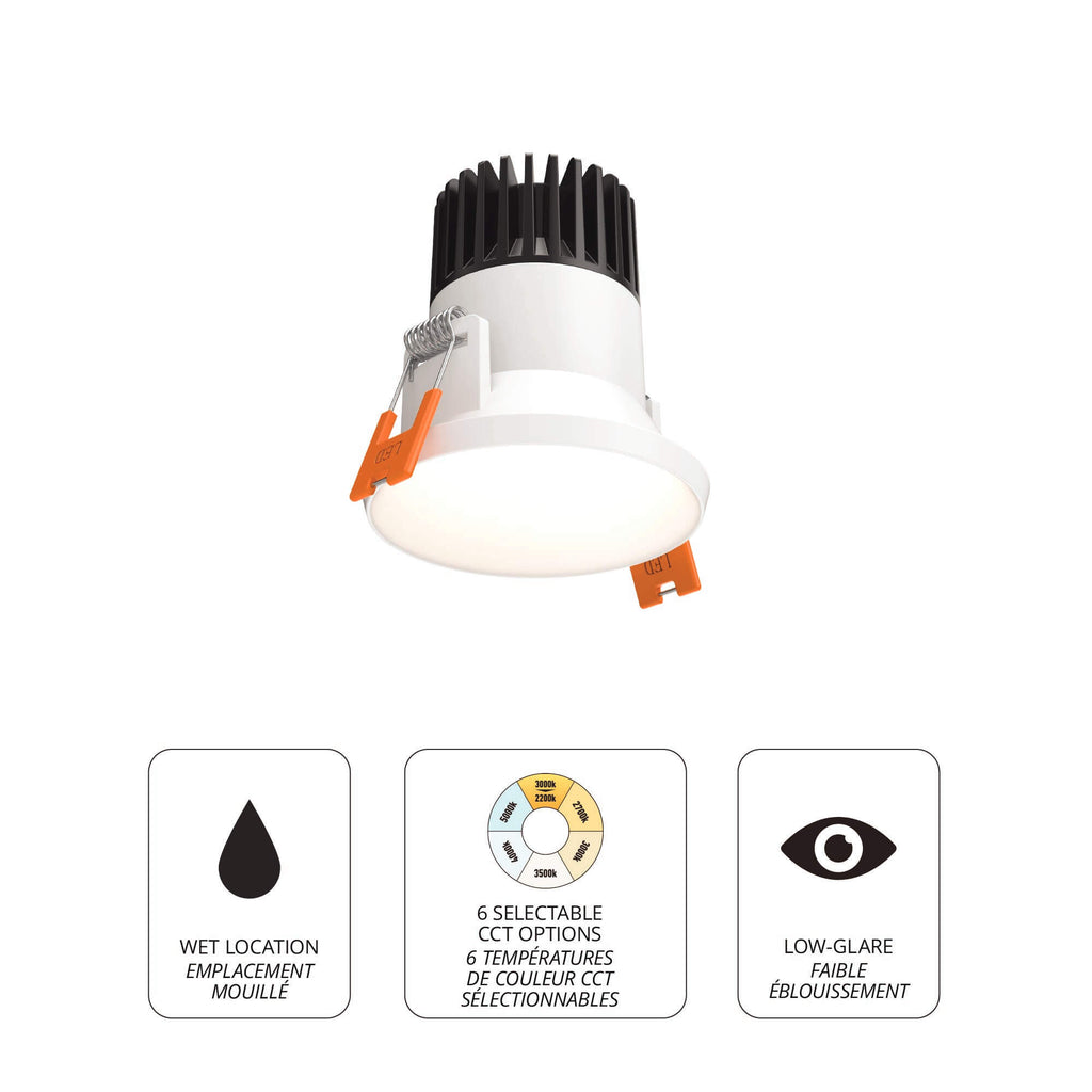 4in almost trimless downlight, 5CCT & Dim-To-Warm - Black