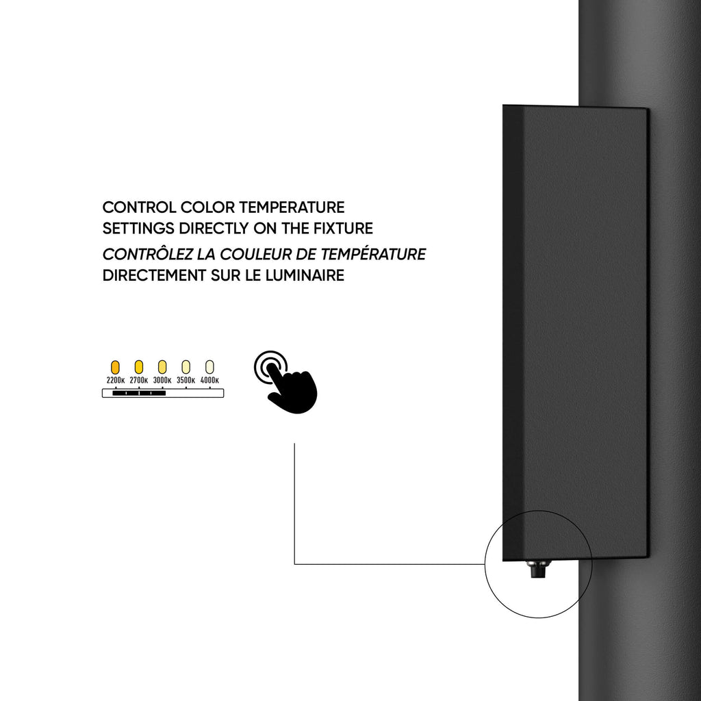 4in Round Wall Sconce, 120-347v, 0-10v dim - Black