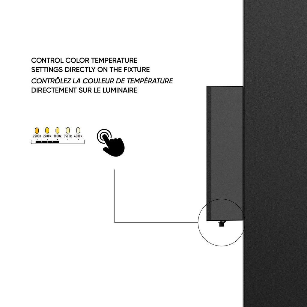 4in Square Wall Sconce, 120v, Triac - Black