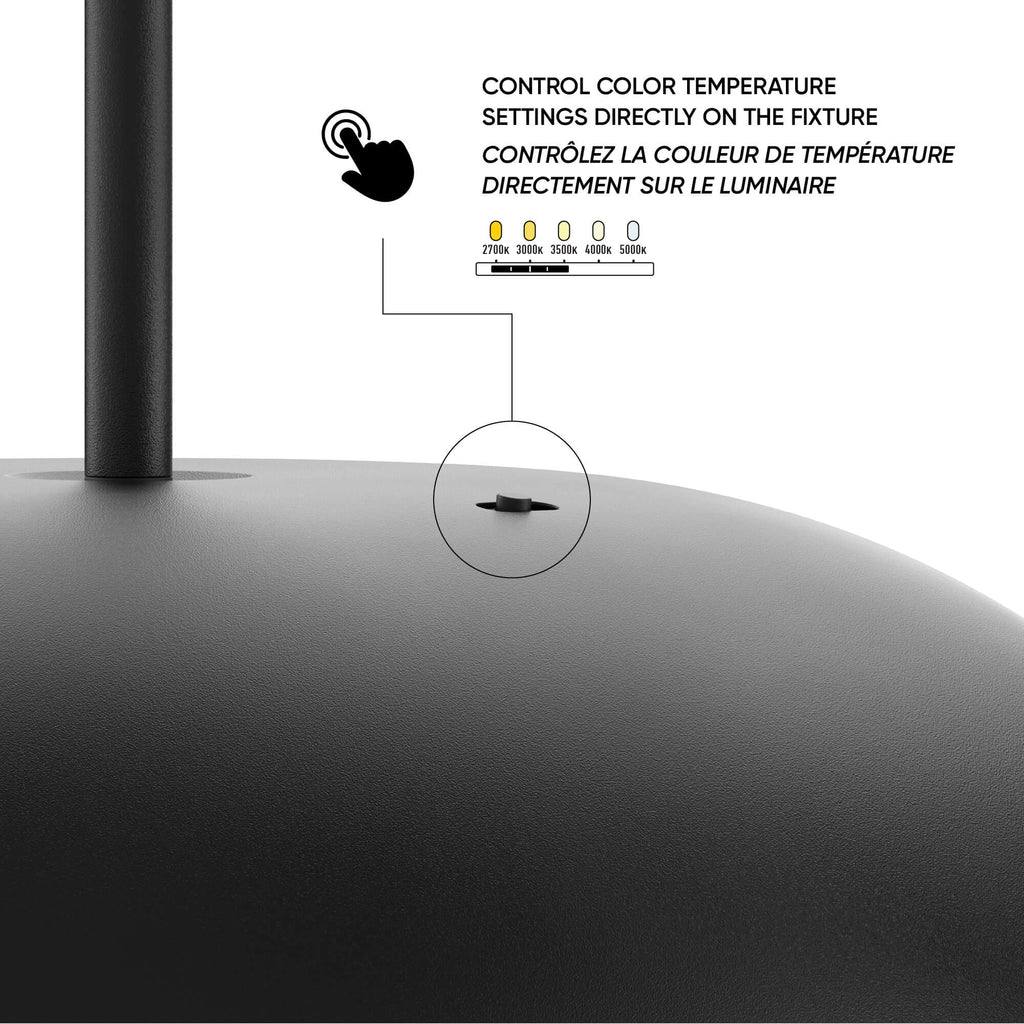 Pendant/Plafonnier 2-en-1 20 po — Noir (universel)