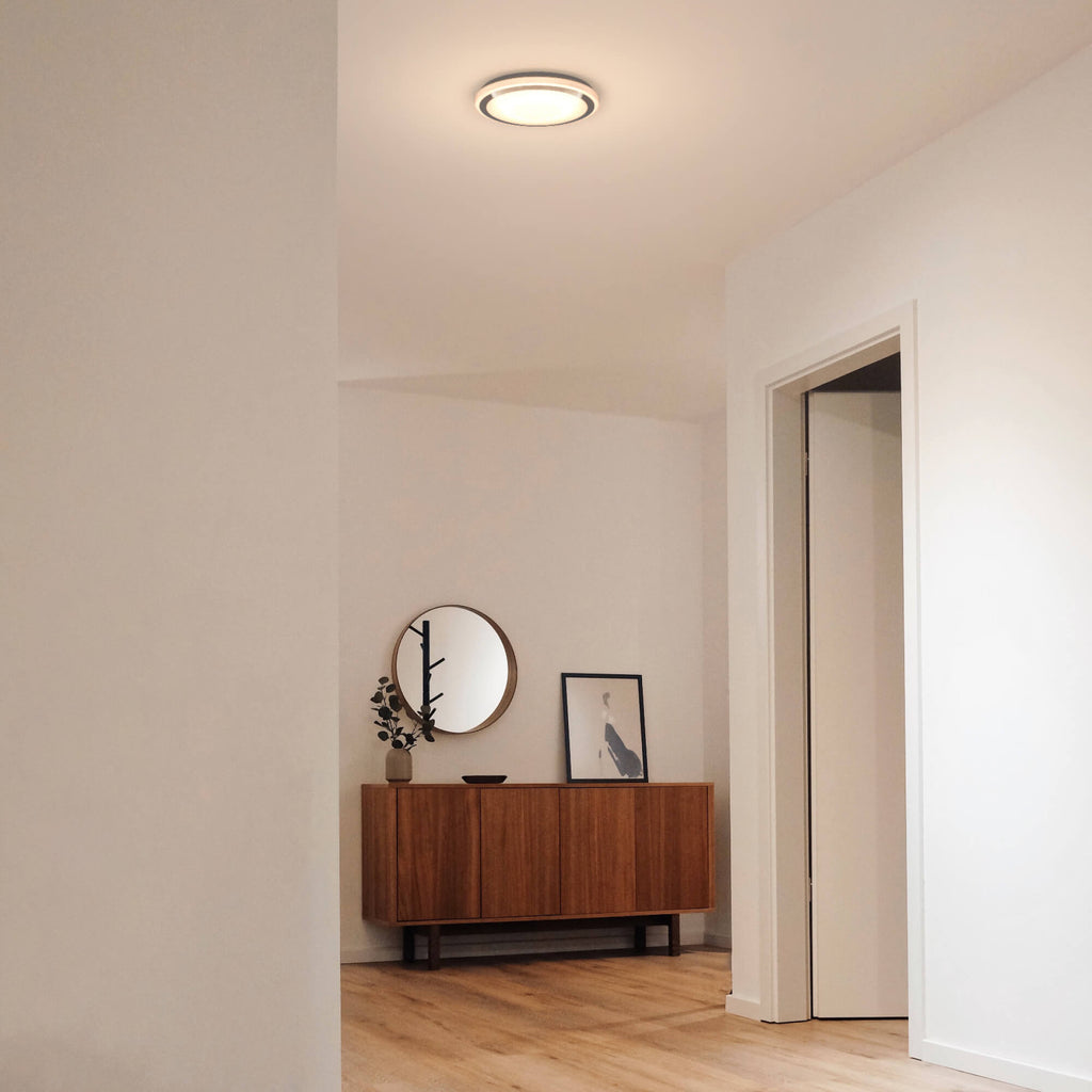 Round Glass Flush Mount with SN Trim