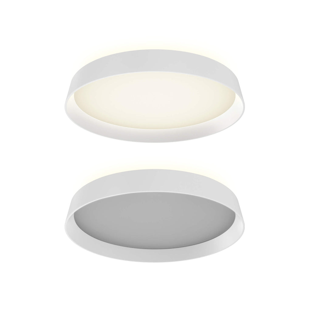 Aurora 12in Dual-Light Dimmable LED Flush Mount, 5CCT - Black