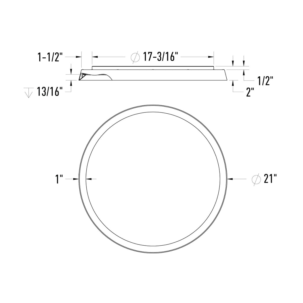 Plafonnier double 21 po — 5CCT, Noir