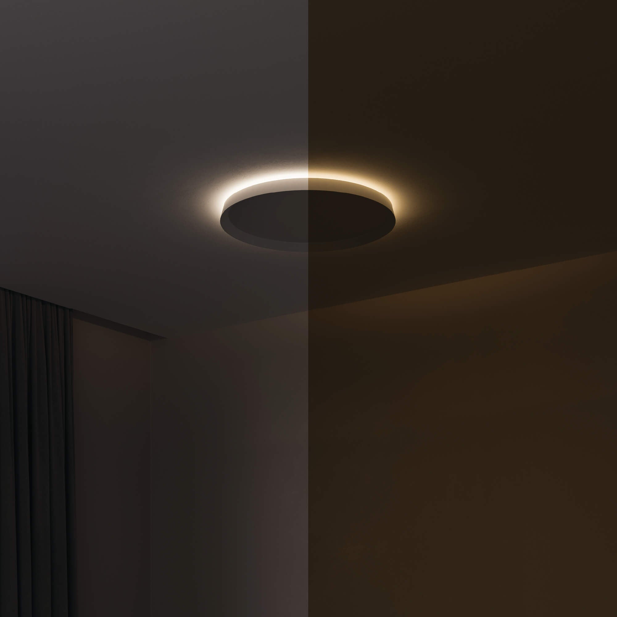 Plafonnier double 21 po — 5CCT, Noir